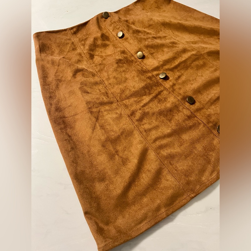 Faux Suede Mini Skirt